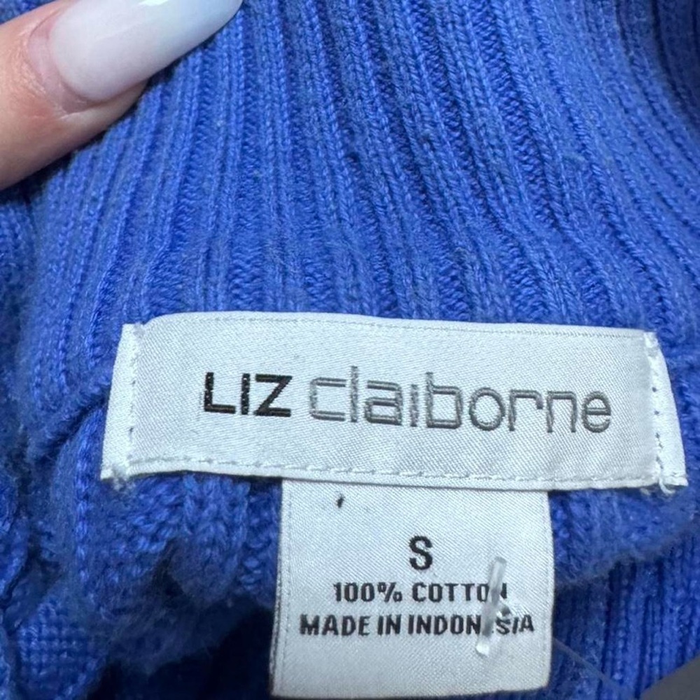 ❌SOLD❌ Liz Claiborne Vintage Y2K Cable-Knit Fitted V-Neck Sweater - Picture 5 of 5